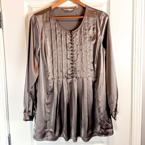 Soft Surroundings Tops - Soft Surroundings Taupe Embellished Tunic Top